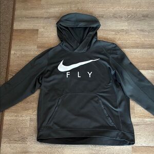 Nike Charcoal Hoodie with White Fly Logo
